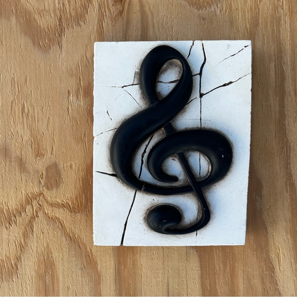 Vintage Sid Dickens Memory Block Tile T-06 Treble Clef Retired 90s Chipped